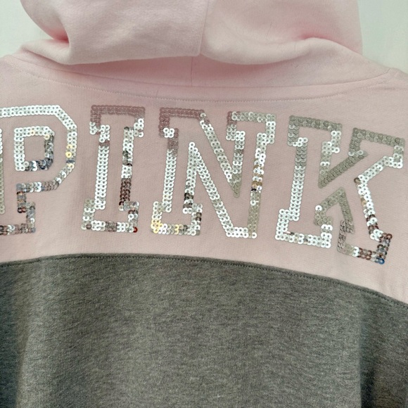 Victoria’s Secret PINK Sequin Bling Colorblock Hoodie - Picture 6 of 7